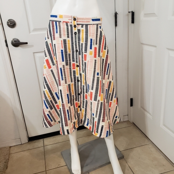 Hutch Size 22 (Fits Like a 12/14) Multicolor Button-Front Women's Skirt - Picture 1 of 6